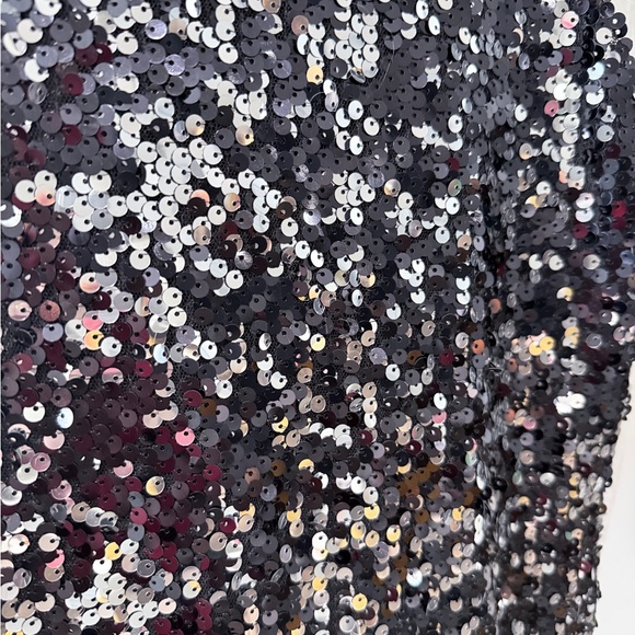 Vintage Neiman Marcus black & silver sequin tunic top, size 1X (fits like a L). - Picture 4 of 7